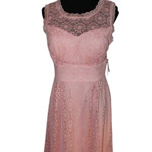 DRESS BARN DRESSBARN Pink Lace Cocktail Skater Teen Fun Party Size 6 NWT's